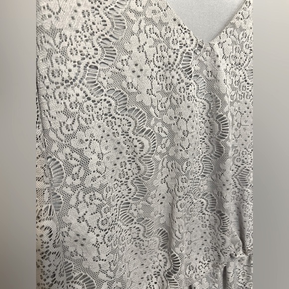 Alfani XL Blouson Midi Gray Lace overlay with Gray Lining Blouson with V-neck - Picture 8 of 11